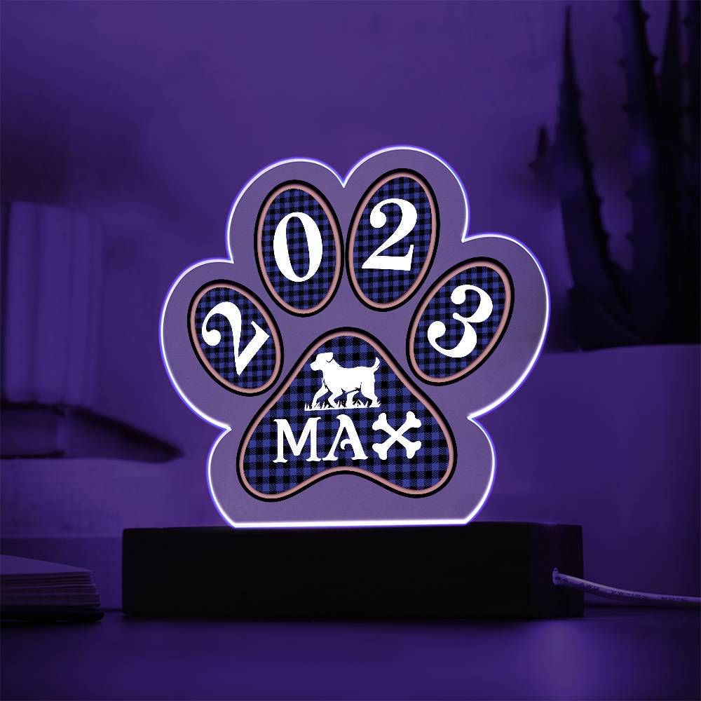 Sample for Joe - Paw Printed Acrylic 9/27