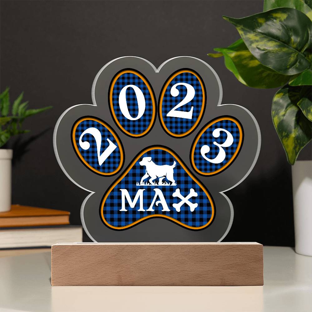 Sample for Joe - Paw Printed Acrylic 9/27