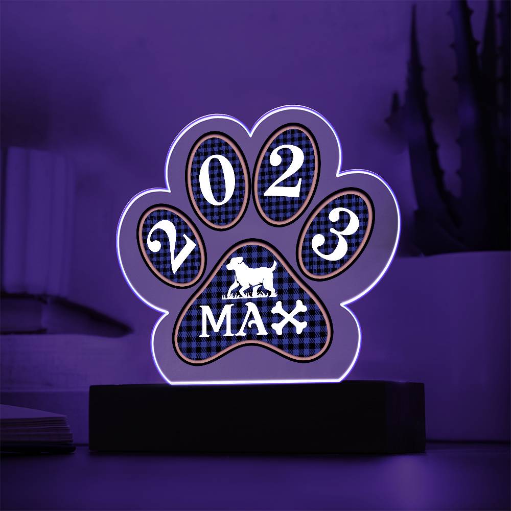 Sample for Joe - Paw Printed Acrylic 9/27