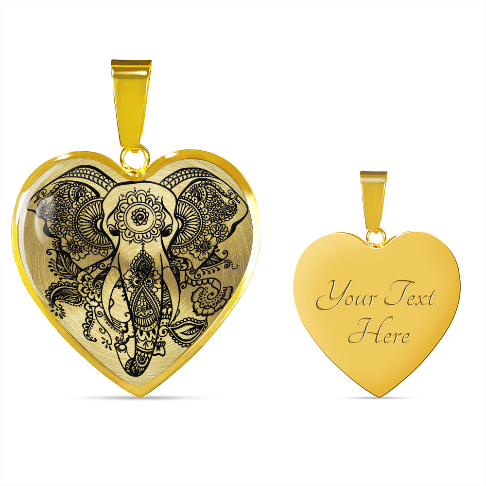 Sample Heart Necklace - Transparent Elephant