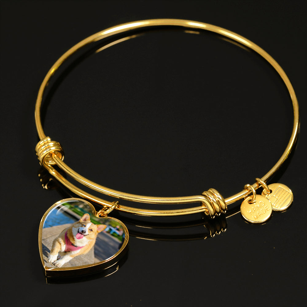 Sample Heart Bangle - Dog Photo