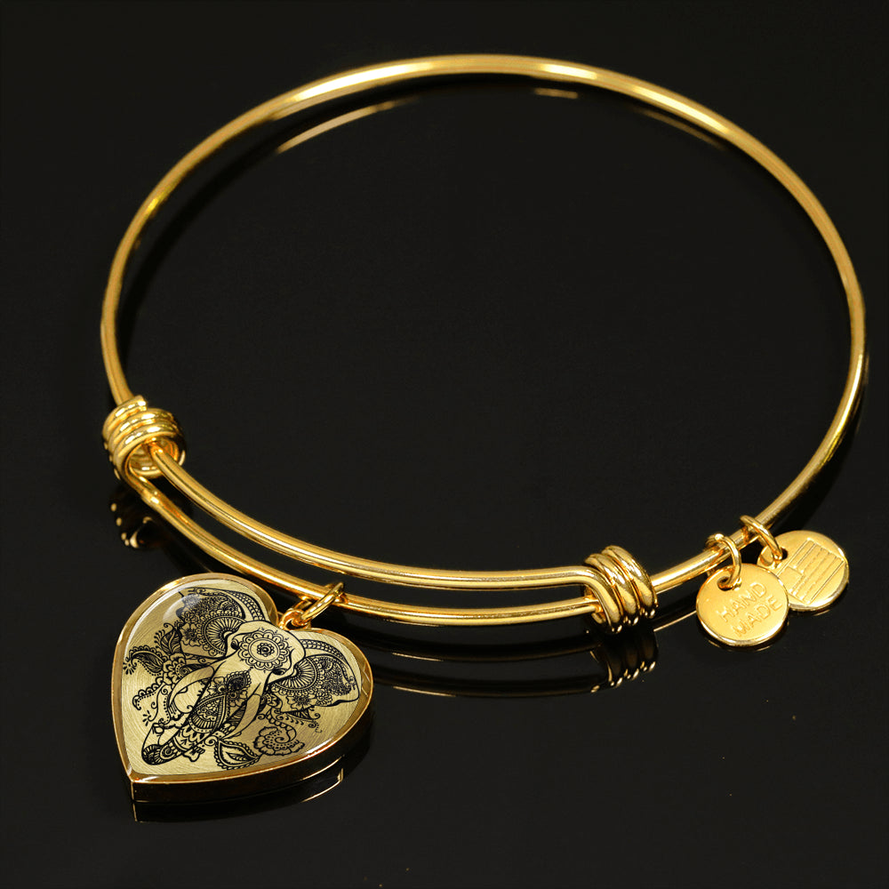 Sample Heart Bangle - Transparent Elephant