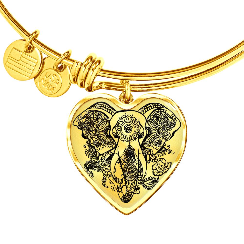 Sample Heart Bangle - Transparent Elephant