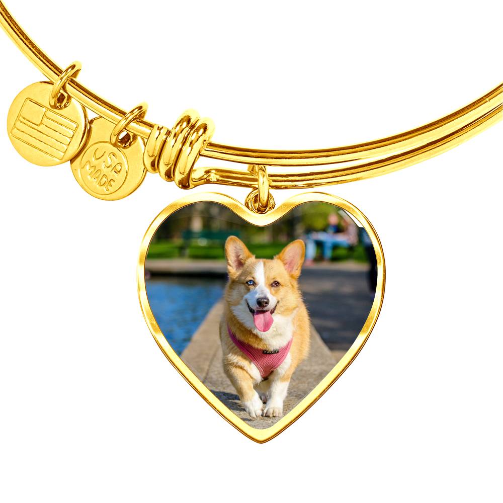 Sample Heart Bangle - Dog Photo