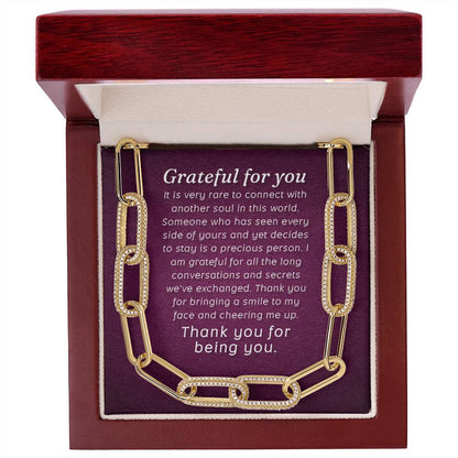 Sample for Joe - CZ Paperclip Chain Necklace 9/30