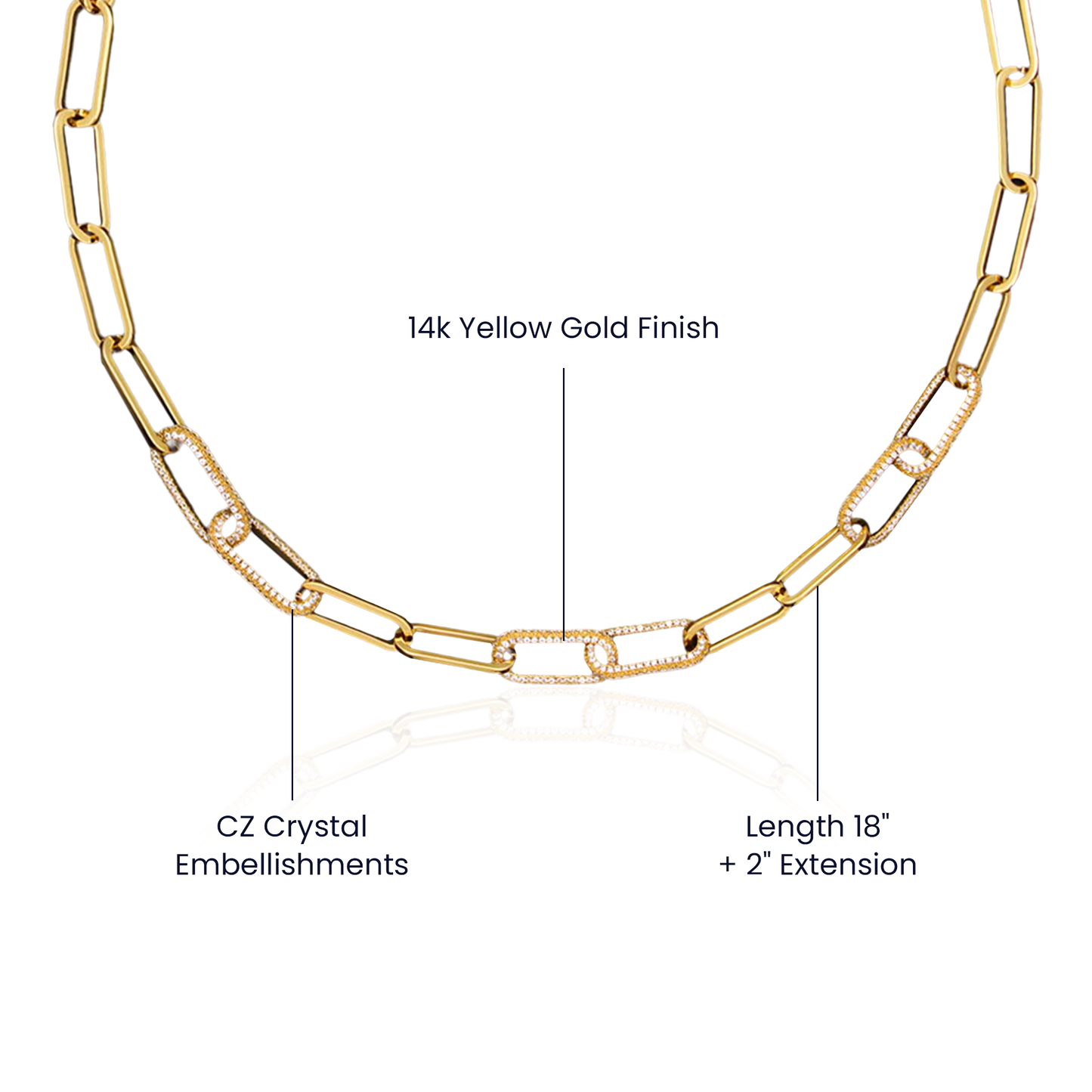 Sample for Joe - CZ Paperclip Chain Necklace 9/30