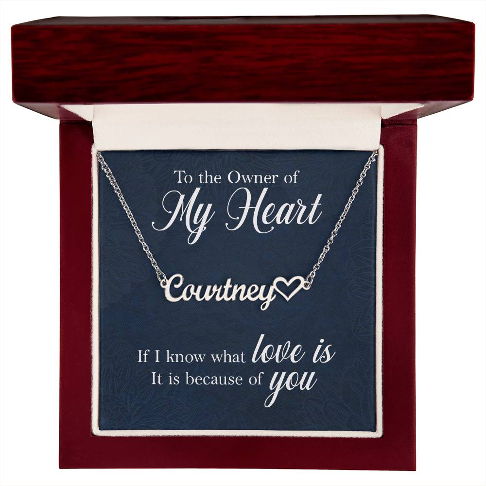 Sample for Joe - Heart Name Necklace 9/30