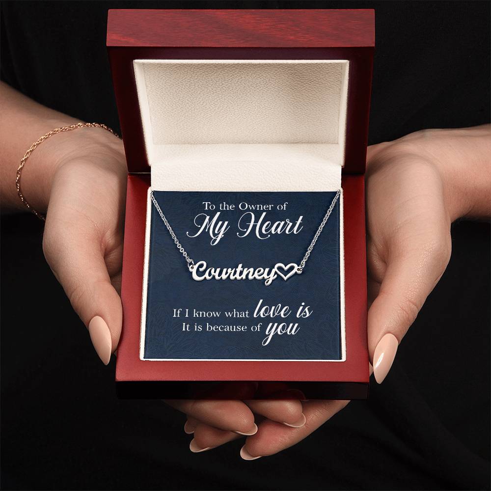 Sample for Joe - Heart Name Necklace 9/30