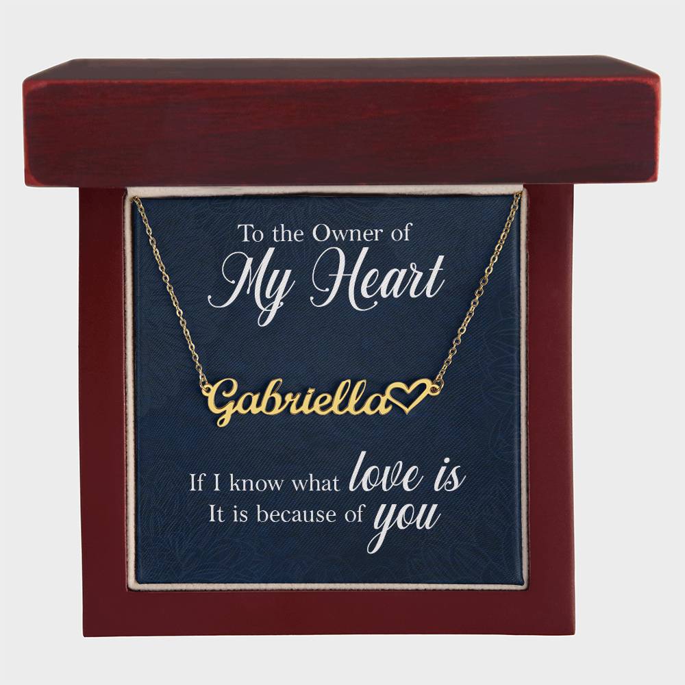 Sample for Joe - Heart Name Necklace 9/30