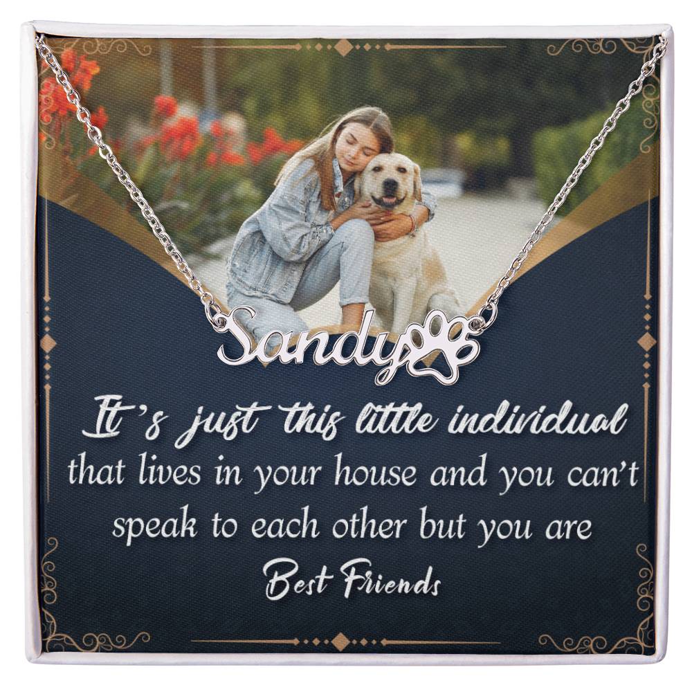 Sample for Joe - Paw Print Name Necklace 9/30