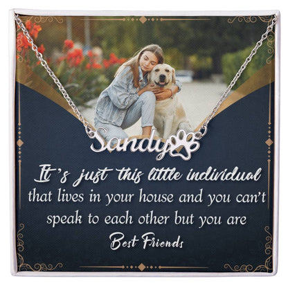 Sample for Joe - Paw Print Name Necklace 9/30