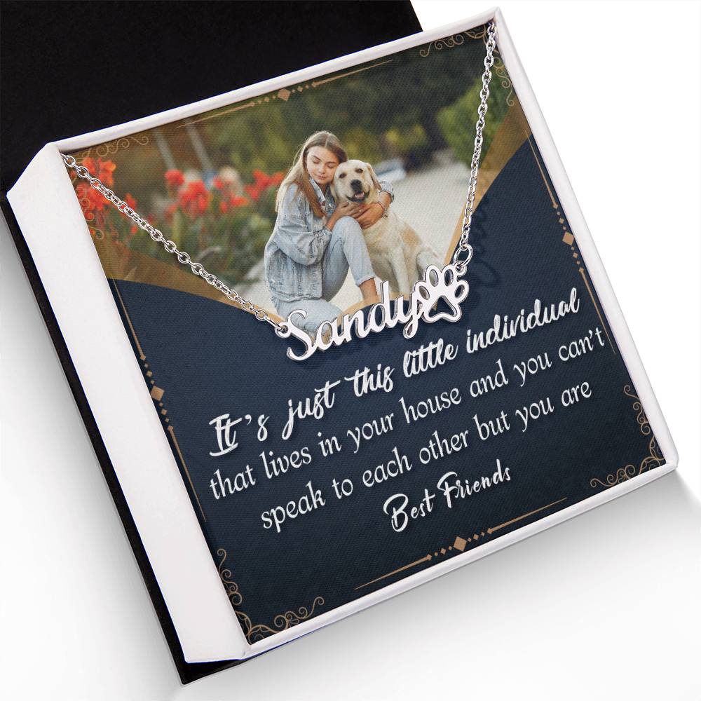 Sample for Joe - Paw Print Name Necklace 9/30