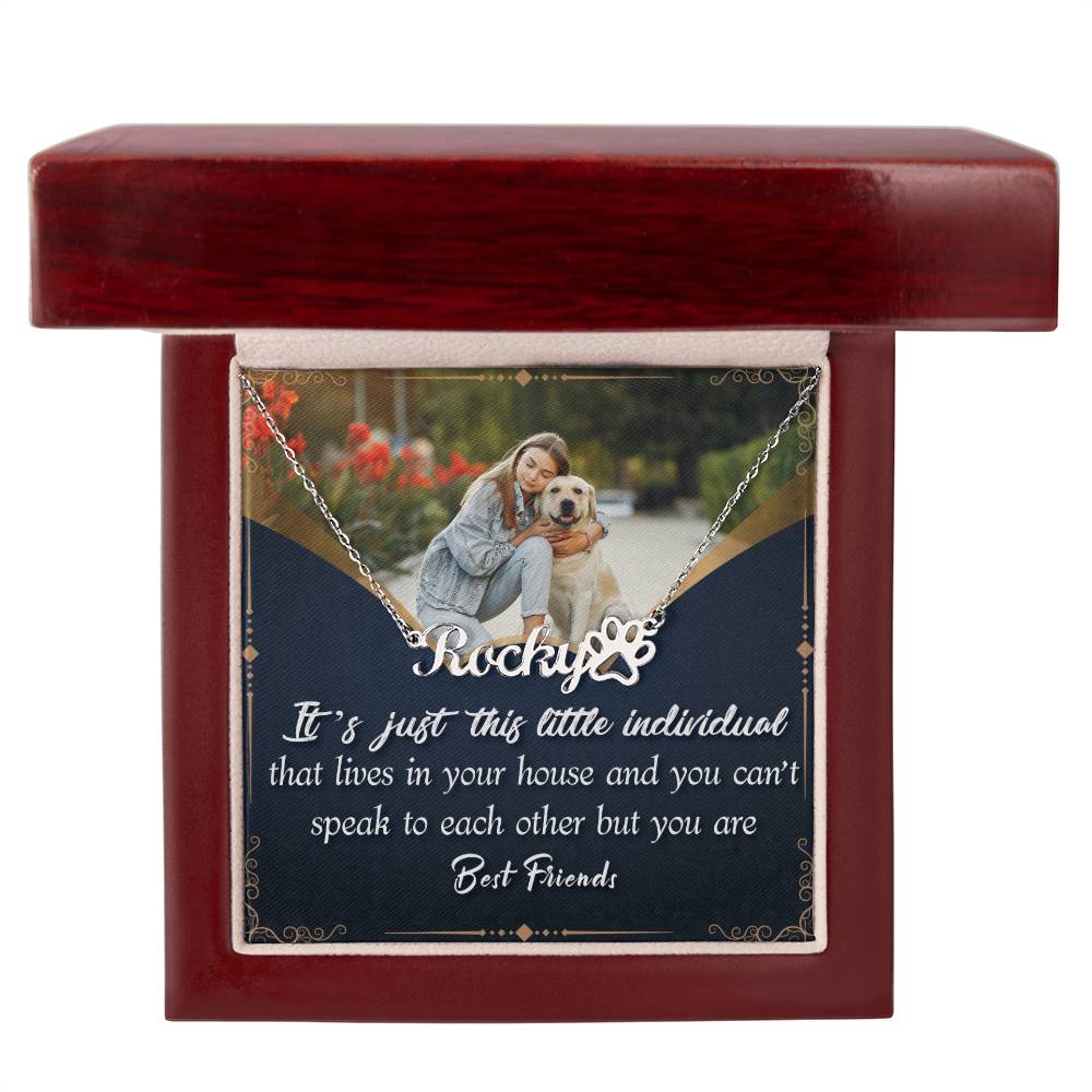 Sample for Joe - Paw Print Name Necklace 9/30