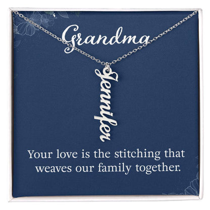 Sample for Joe - Multiple Vertical Name Necklace 9/30