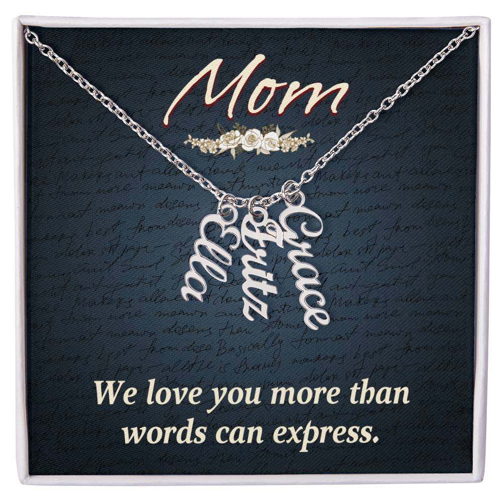 Multi Vertical Name Necklace 10/11