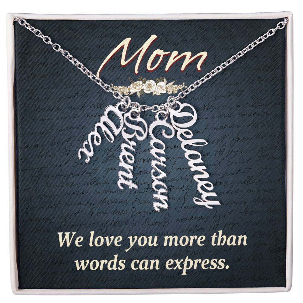 Multi Vertical Name Necklace 10/11