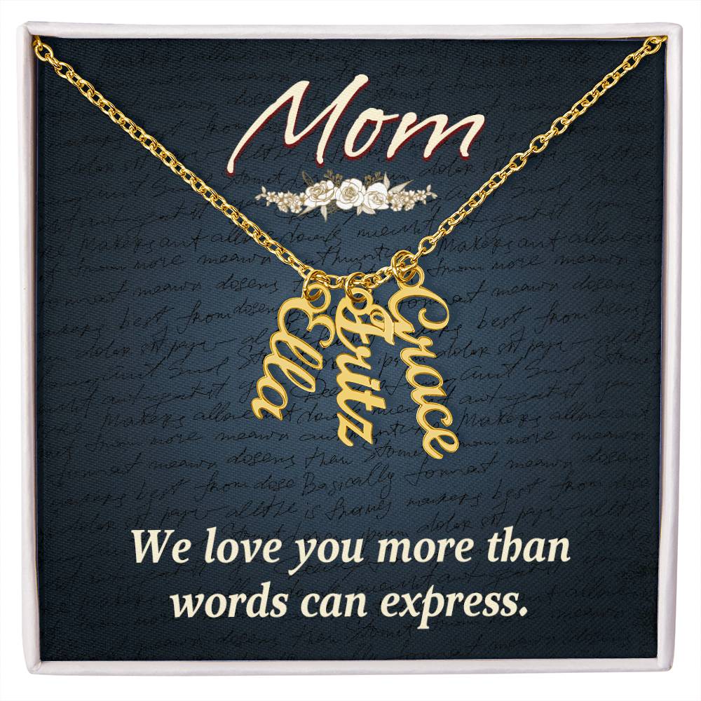 Multi Vertical Name Necklace 10/11