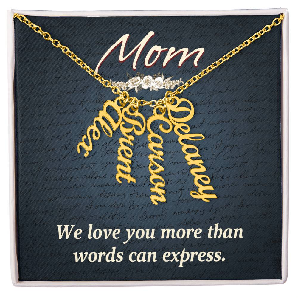 Multi Vertical Name Necklace 10/11