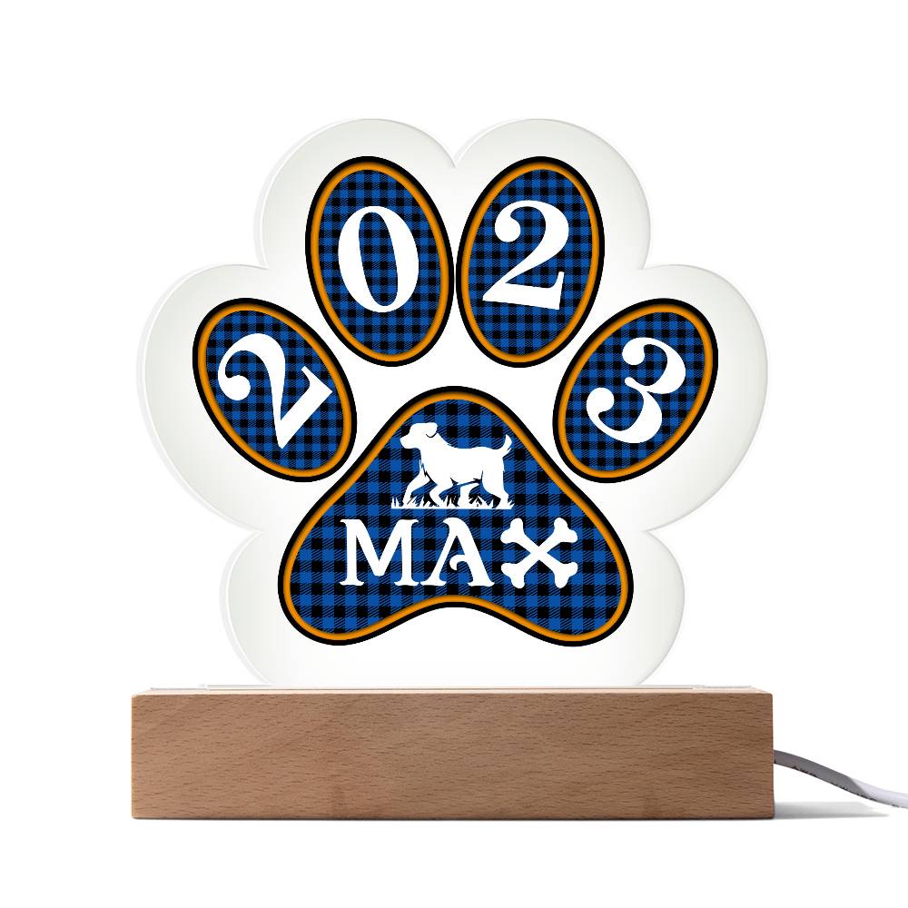 Sample for Joe - Paw Printed Acrylic 9/27