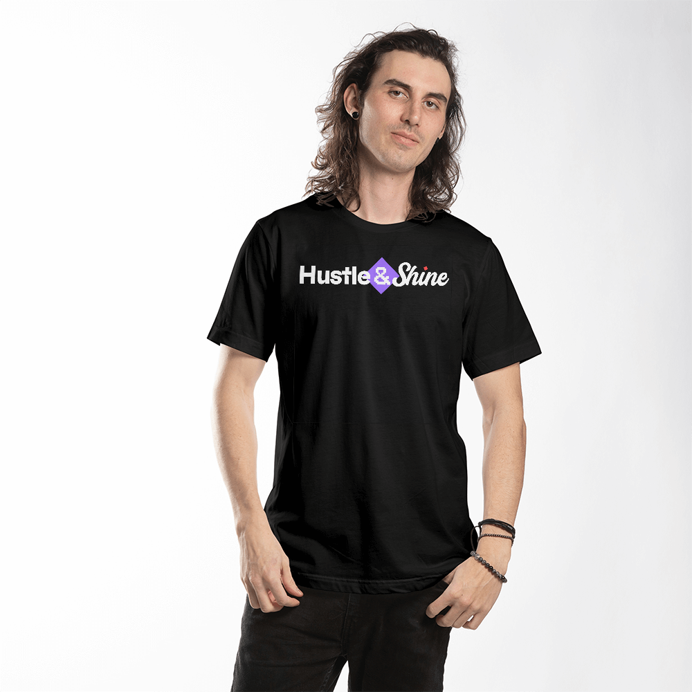 Hustle & Shine Black Tee
