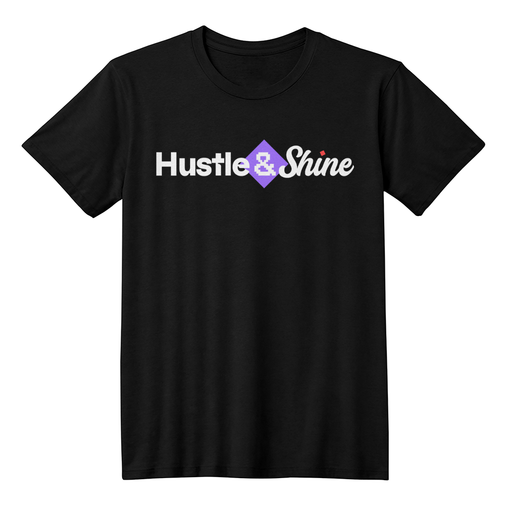 Hustle & Shine Black Tee