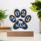 Sample for Joe - Paw Printed Acrylic 9/27