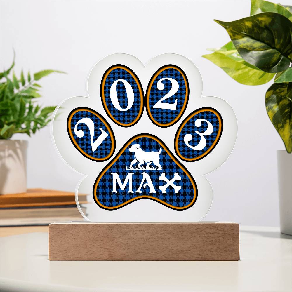 Sample for Joe - Paw Printed Acrylic 9/27