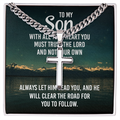 Gold cross w/Cuban Chain