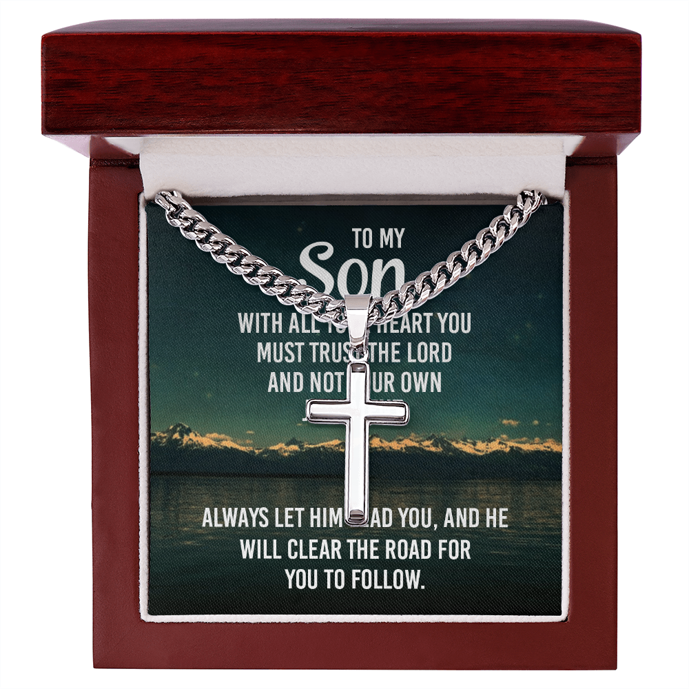 Gold cross w/Cuban Chain