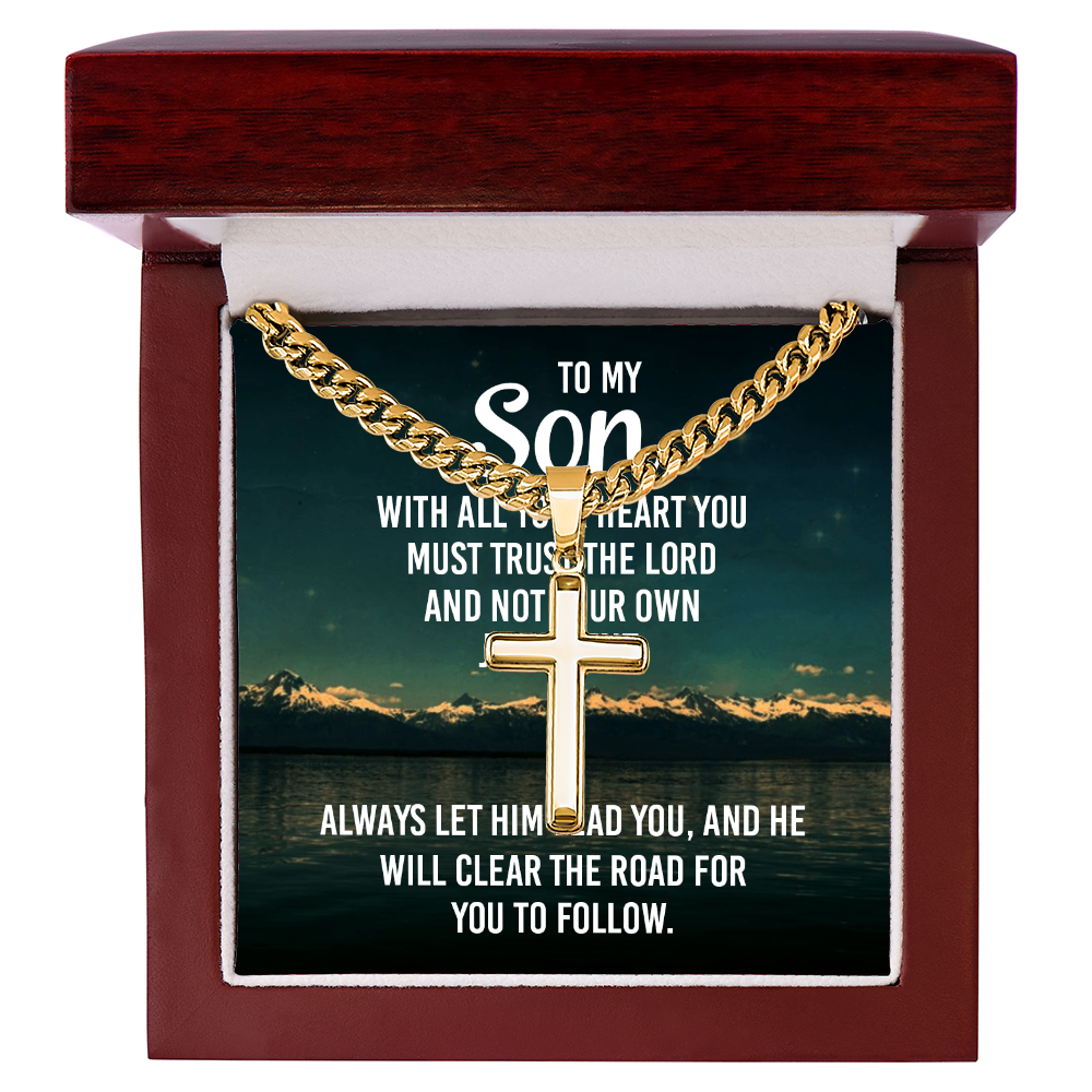 Gold cross w/Cuban Chain