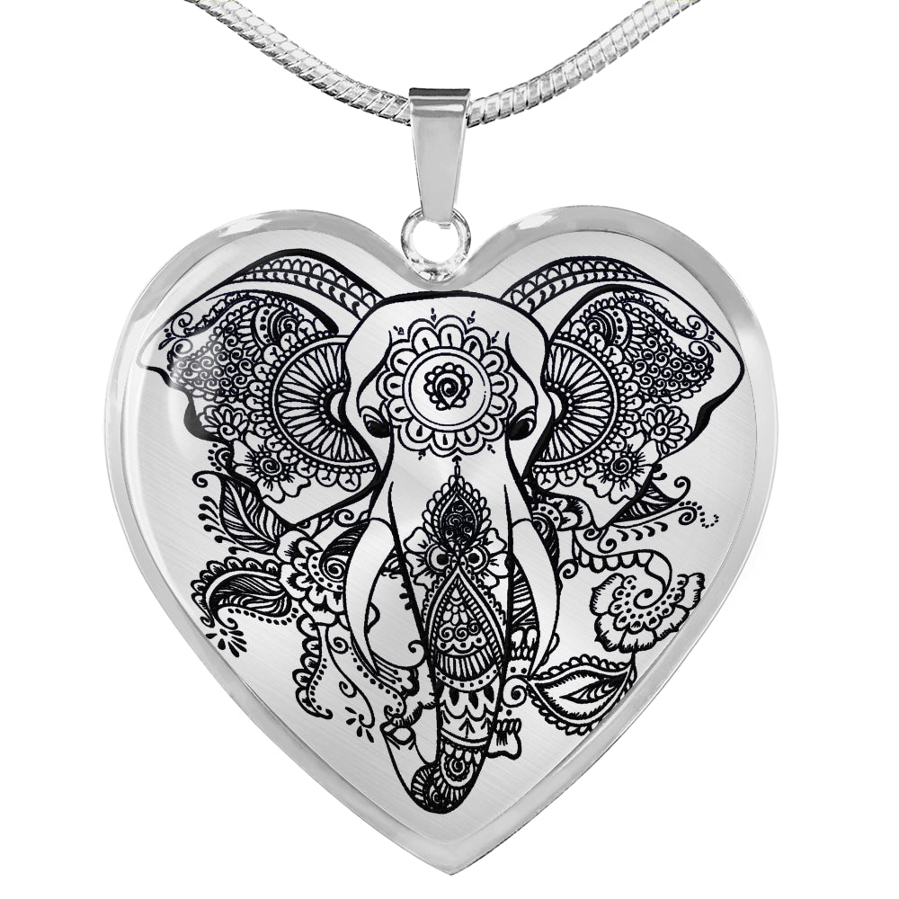Sample Heart Necklace - Transparent Elephant