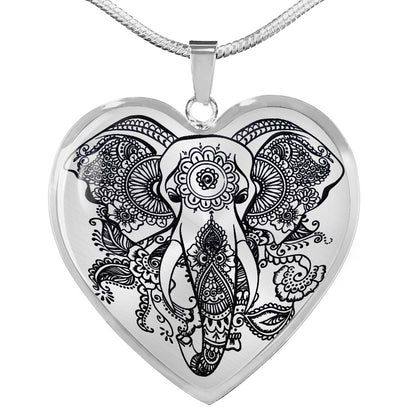 Sample Heart Necklace - Transparent Elephant