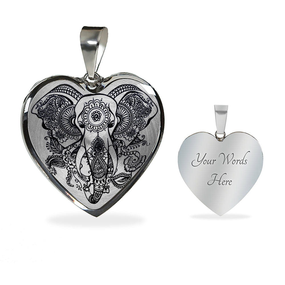 Sample Heart Necklace - Transparent Elephant
