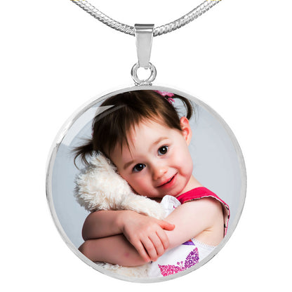 Sample Circle Pendant - Little Girl Photo