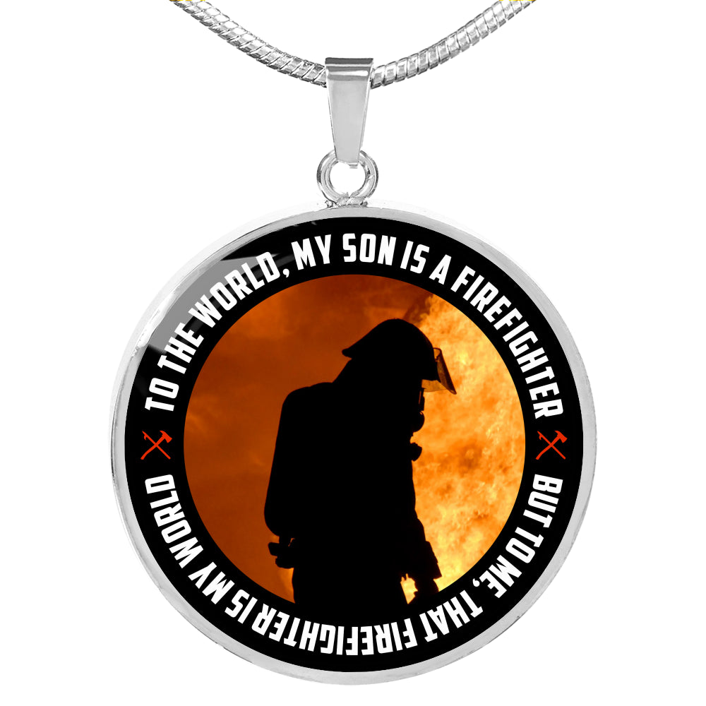 Sample Circle Necklace - Firefighter Son