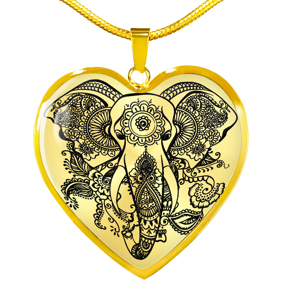 Sample Heart Necklace - Transparent Elephant