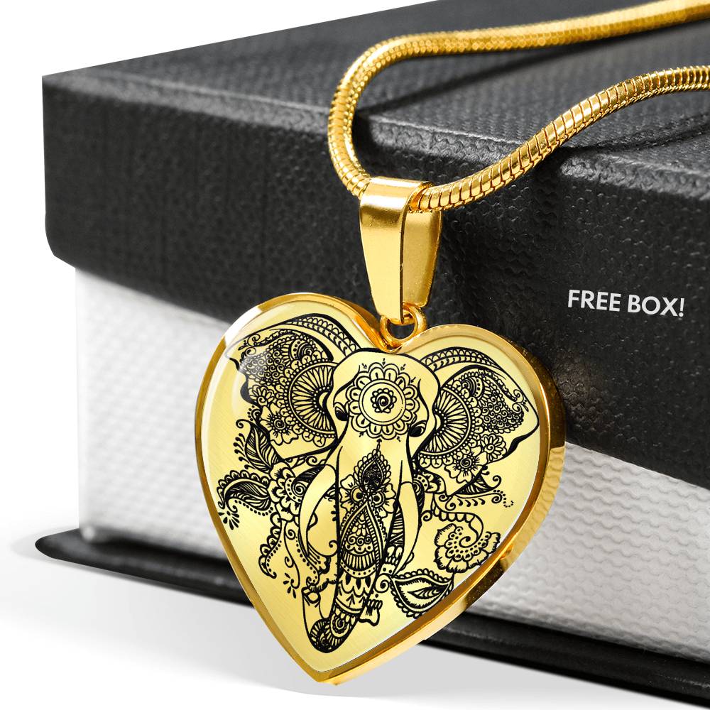 Sample Heart Necklace - Transparent Elephant