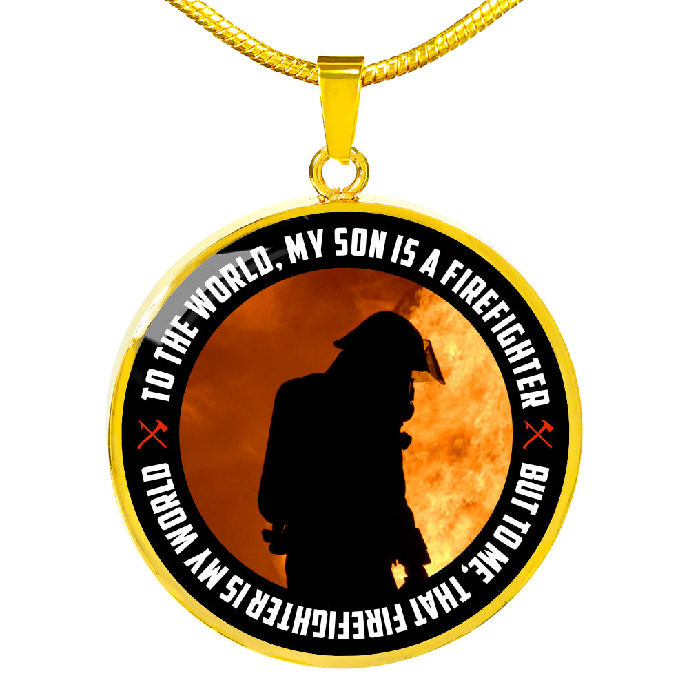 Sample Circle Necklace - Firefighter Son