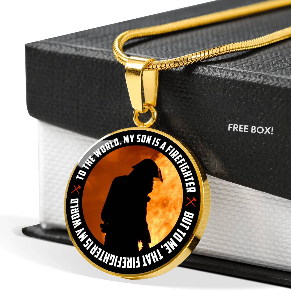 Sample Circle Necklace - Firefighter Son