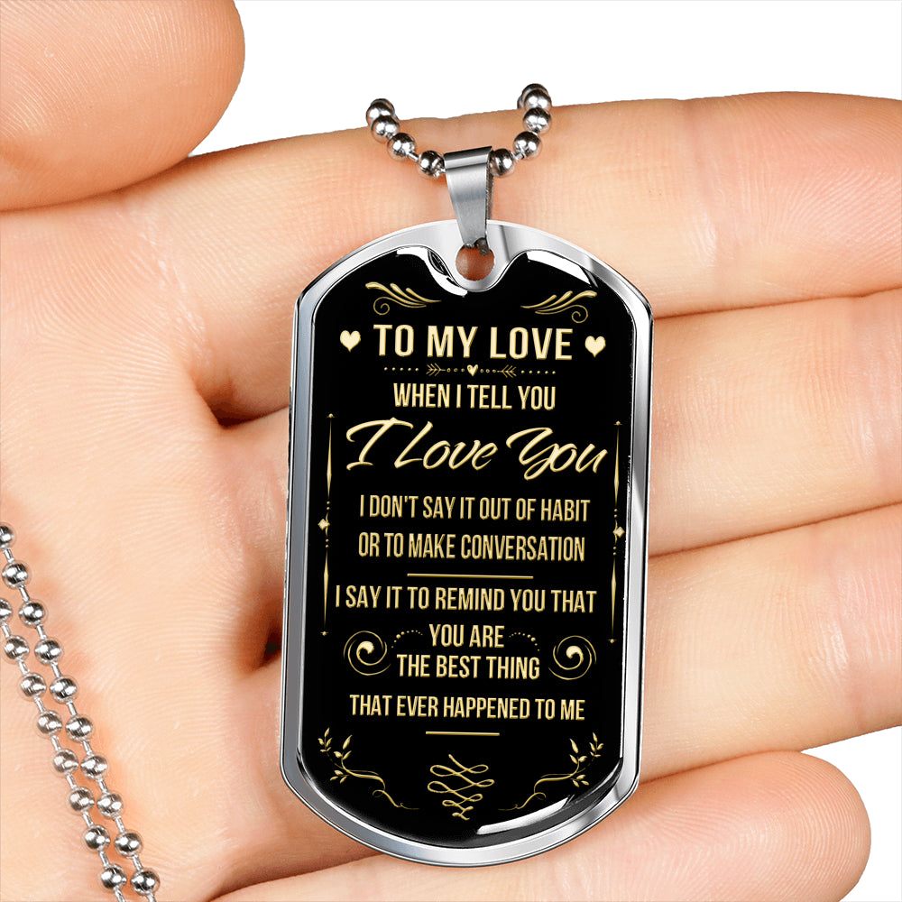 Sample Dog Tag - To My Love