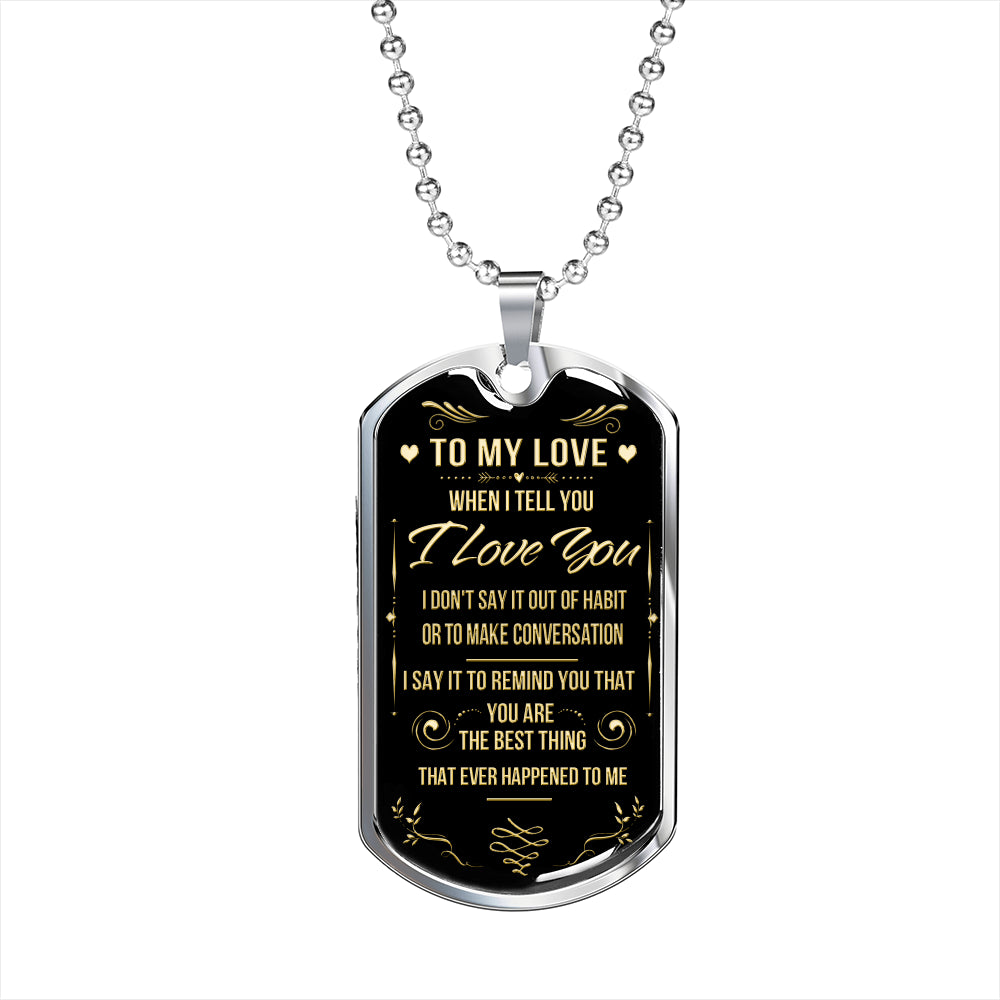 Sample Dog Tag - To My Love