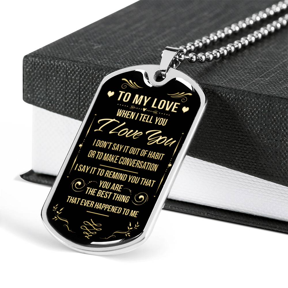 Sample Dog Tag - To My Love