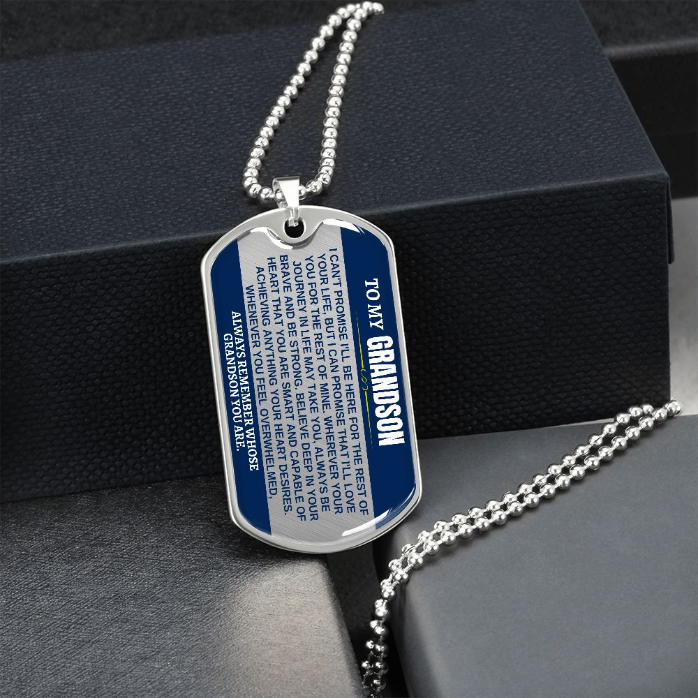 Carlos to Alan -- To My Grandson Dog Tag