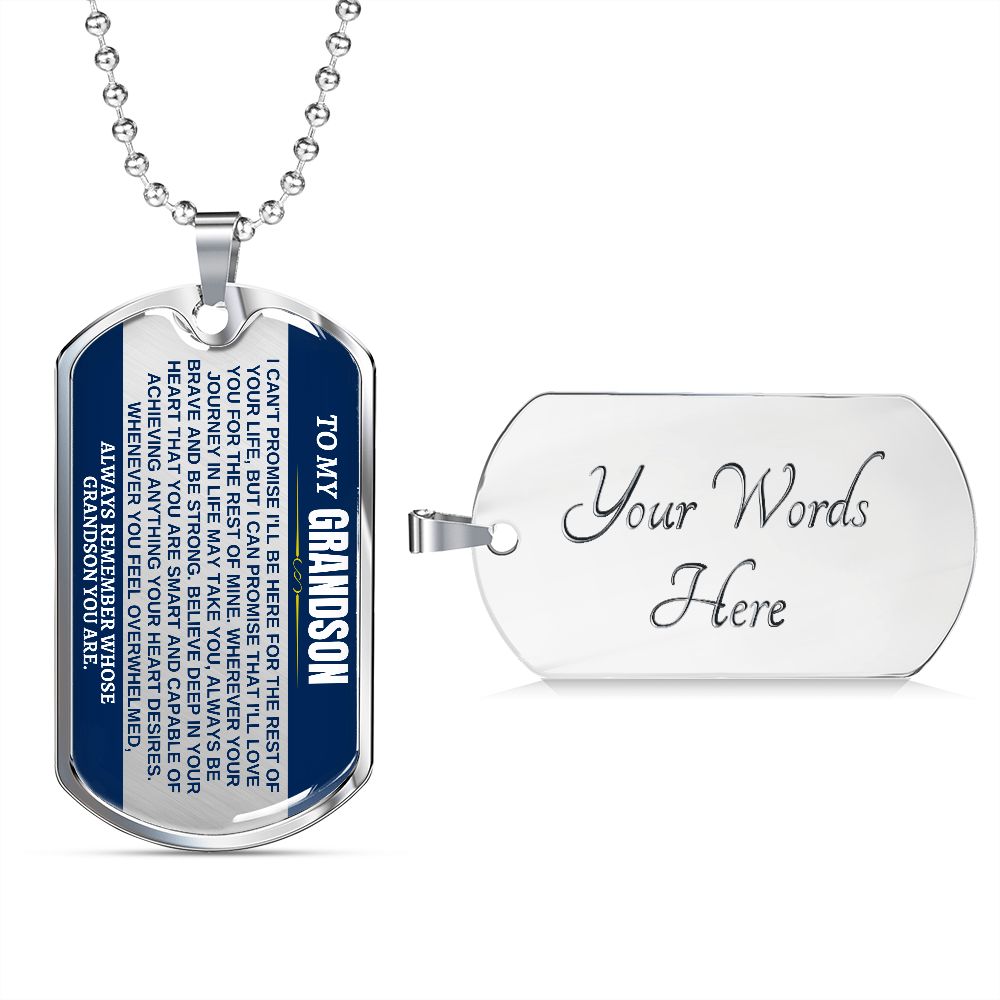 Carlos to Alan -- To My Grandson Dog Tag