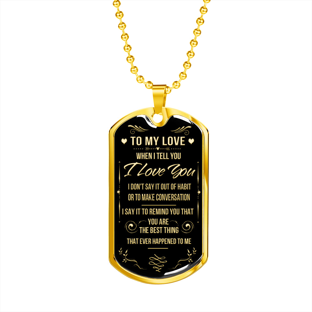 Sample Dog Tag - To My Love