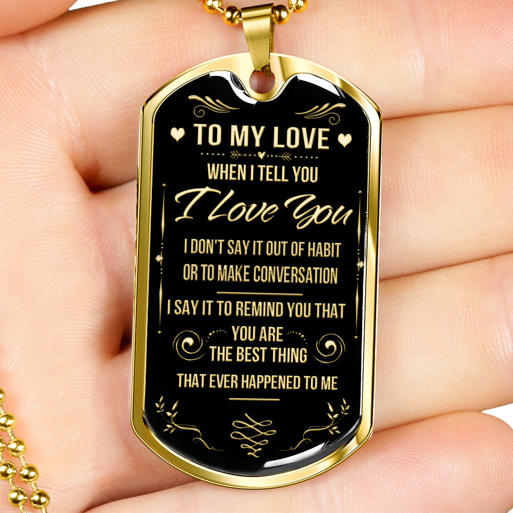 Sample Dog Tag - To My Love