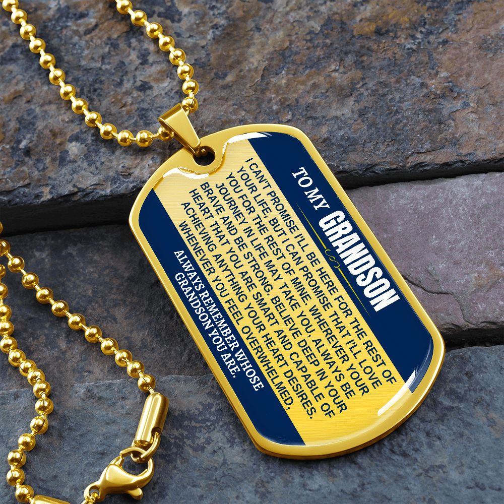 Carlos to Alan -- To My Grandson Dog Tag