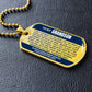 Carlos to Alan -- To My Grandson Dog Tag