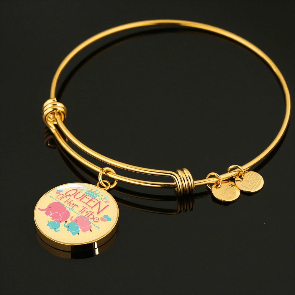Sample Circle Bangle - Queen of her tribe