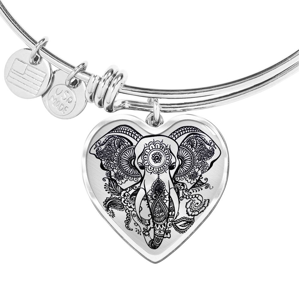 Sample Heart Bangle - Transparent Elephant